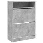 vidaXL Botník s 2 výklopnými zásuvkami betónový sivý 80x34x116 cm – Obrázok 2