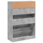 vidaXL Botník s 2 výklopnými zásuvkami betónový sivý 80x34x116 cm – Obrázok 8