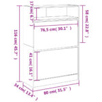 vidaXL Botník s 2 výklopnými zásuvkami betónový sivý 80x34x116 cm – Obrázok 10