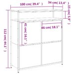 vidaXL Botník so 4 výklopnými zásuvkami dub sonoma 100x34x112 cm – Obrázok 10