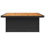 vidaXL Záhradný stôl čierny 110x110x71 cm polyratan a akáciové drevo – Obrázok 6
