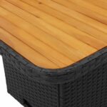 vidaXL Záhradný stôl čierny 110x110x71 cm polyratan a akáciové drevo – Obrázok 9
