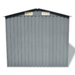 vidaXL Záhradná kôlňa, sivá, kov 204x132x186 cm – Obrázok 6