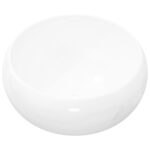 vidaXL Umývadlo, okrúhle, keramika, biele 40x15 cm – Obrázok 2