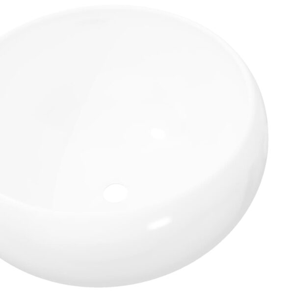 vidaXL Umývadlo, okrúhle, keramika, biele 40x15 cm – Obrázok 4