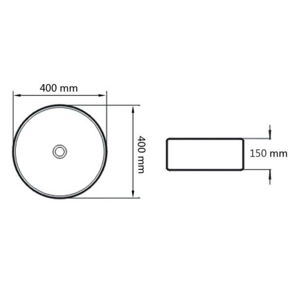vidaXL Umývadlo, okrúhle, keramika, biele 40x15 cm – Obrázok 6