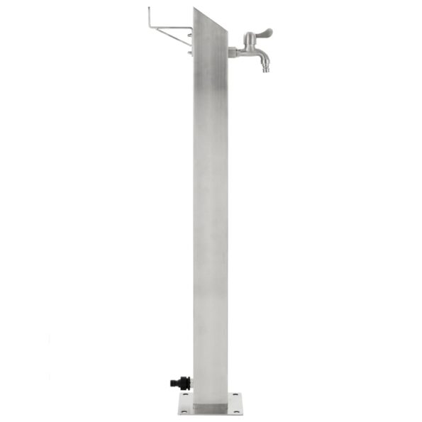 vidaXL Záhradný stĺpik na vodu, nehrdzavejúca oceľ, štvorcový 95 cm – Obrázok 3