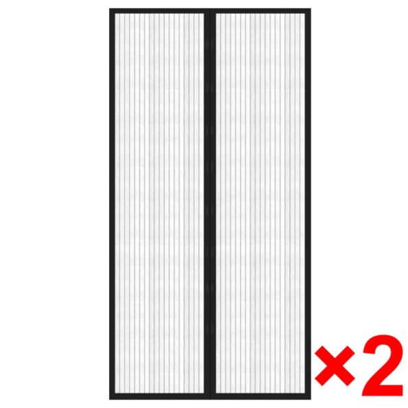 vidaXL Čierny záves proti hmyzu so suchými zipsami 210x100cm 2ks – Obrázok 3