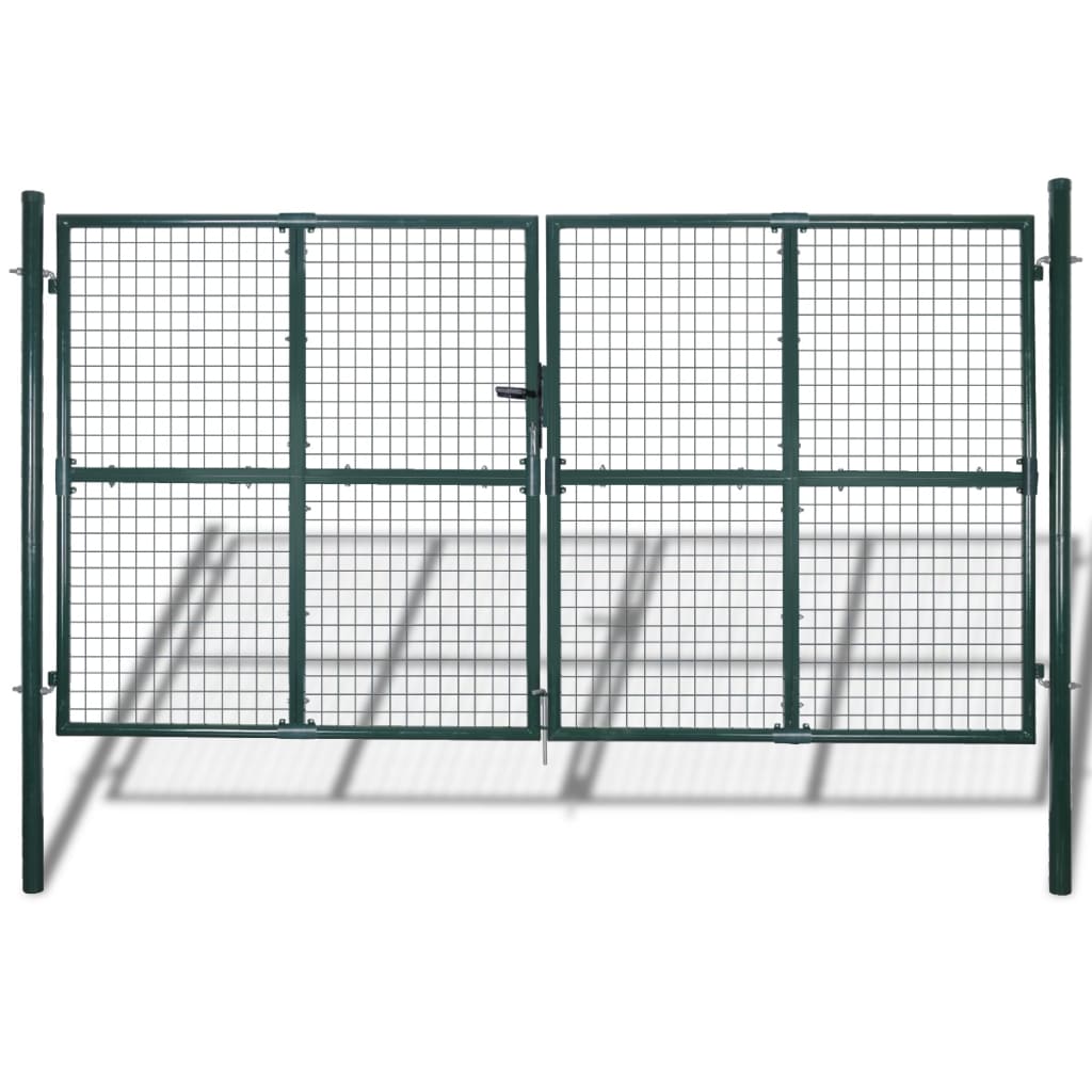 VXL8718475965787_a_en_hd_1.jpg vidaXL Dvojkrídlová plotová brána 300x150 cm, práškovo lakovaná oceľ – Obrázok 1