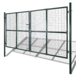 vidaXL Dvojkrídlová plotová brána 300x150 cm, práškovo lakovaná oceľ – Obrázok 2