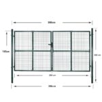 vidaXL Dvojkrídlová plotová brána 300x150 cm, práškovo lakovaná oceľ – Obrázok 10