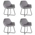 vidaXL Jedálenské stoličky 4 ks sivé zamatové
