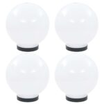 vidaXL LED lampy v tvare gule 4 ks 20 cm PMMA