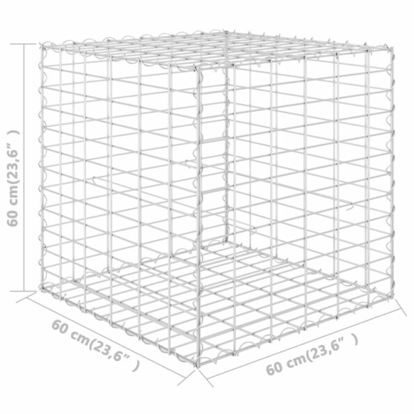 vidaXL Gabiónový vyvýšený záhon kocka 60x60x60 cm oceľový drôt – Obrázok 5