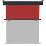 vidaXL Bočná markíza na balkón 145x250 cm, červená – Obrázok 5