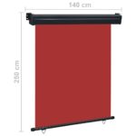 vidaXL Bočná markíza na balkón 145x250 cm, červená – Obrázok 10