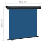 vidaXL Bočná markíza na balkón 165x250 cm, modrá – Obrázok 10