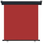 vidaXL Bočná markíza na balkón 165x250 cm, červená – Obrázok 2