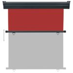 vidaXL Bočná markíza na balkón 165x250 cm, červená – Obrázok 5