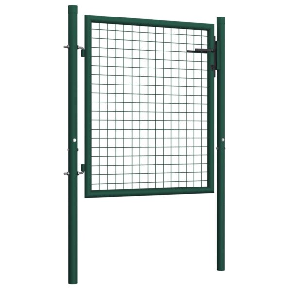 vidaXL Oceľová plotová brána 100x75 cm zelená – Obrázok 2