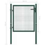 vidaXL Oceľová plotová brána 100x75 cm zelená – Obrázok 5