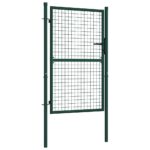 vidaXL Oceľová plotová brána 100x125 cm zelená – Obrázok 2