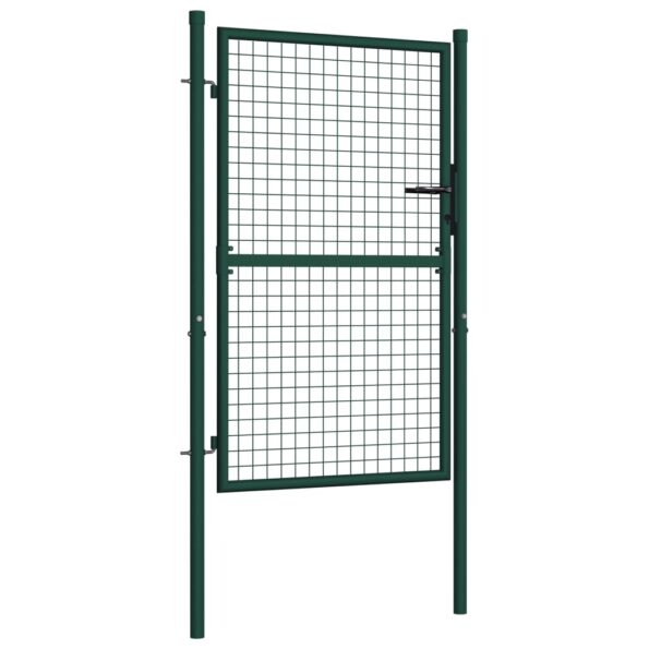 vidaXL Oceľová plotová brána 100x125 cm zelená – Obrázok 2