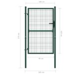 vidaXL Oceľová plotová brána 100x125 cm zelená – Obrázok 5