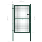 vidaXL Oceľová plotová brána 100x150 cm zelená – Obrázok 5