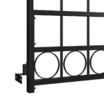 vidaXL Plotová brána ASSEN s klenutým vrchom, oceľ 89x200 cm, čierna – Obrázok 3