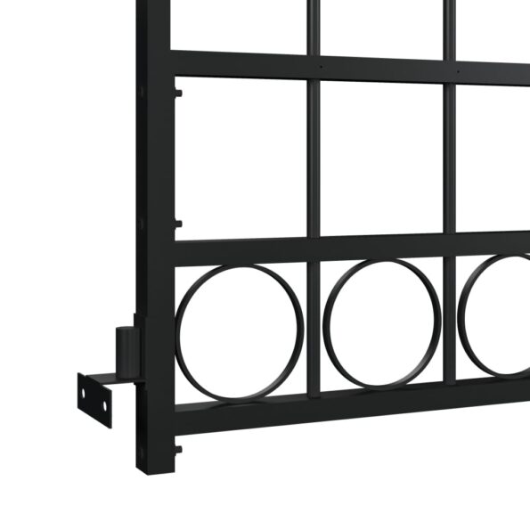vidaXL Plotová brána ASSEN s klenutým vrchom, oceľ 89x200 cm, čierna – Obrázok 3