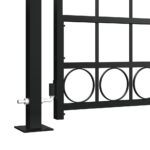 vidaXL Plotová brána ASSEN s klenutým vrchom a 2 stĺpikmi 105x170 cm čierna – Obrázok 3