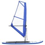 vidaXL Nafukovací Stand up paddleboard s plachtou, modro biely – Obrázok 2