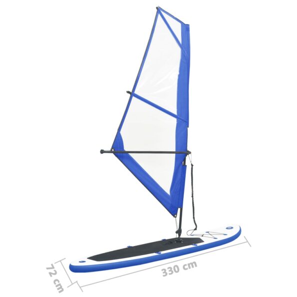 vidaXL Nafukovací Stand up paddleboard s plachtou, modro biely – Obrázok 12