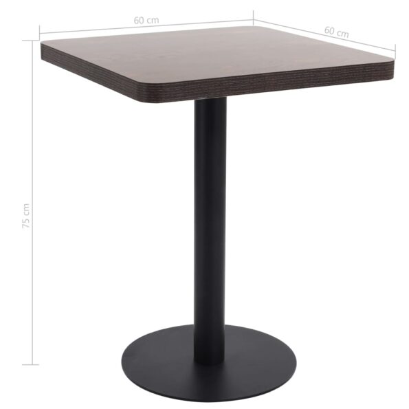 vidaXL Bistro stolík tmavohnedý 60x60 cm MDF – Obrázok 6