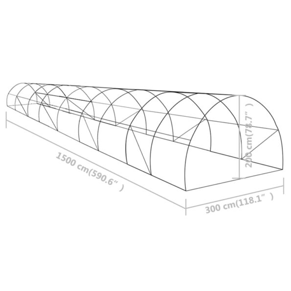 vidaXL Skleník 45 m² 15x3x2 cm – Obrázok 12