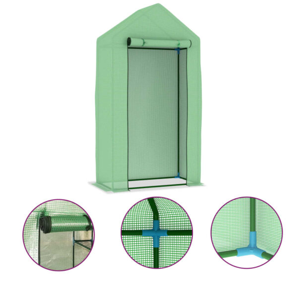 vidaXL Skleník s oceľovým rámom 1x0,5x1,9 m 0,5 m² – Obrázok 2