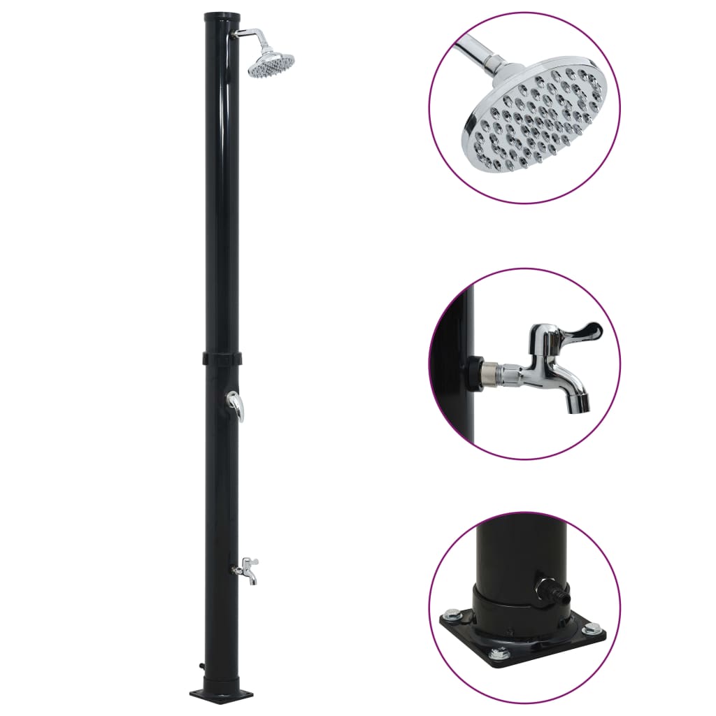 VXL8719883806150_a_en_hd_1.jpg vidaXL Solárna sprcha čierna 220 cm 20 l – Obrázok 1
