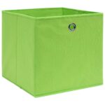 vidaXL Úložné boxy 10 ks, zelené 32x32x32 cm, látka – Obrázok 3
