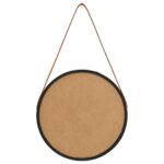 vidaXL Nástenné zrkadlo s popruhom čierne 40 cm – Obrázok 5
