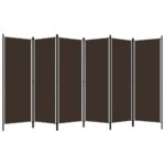 vidaXL 6-panelový paraván hnedý 300x180 cm – Obrázok 2