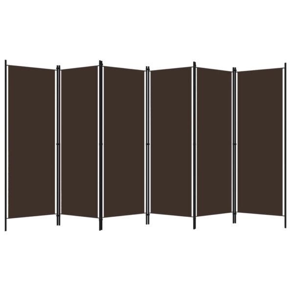 vidaXL 6-panelový paraván hnedý 300x180 cm – Obrázok 2