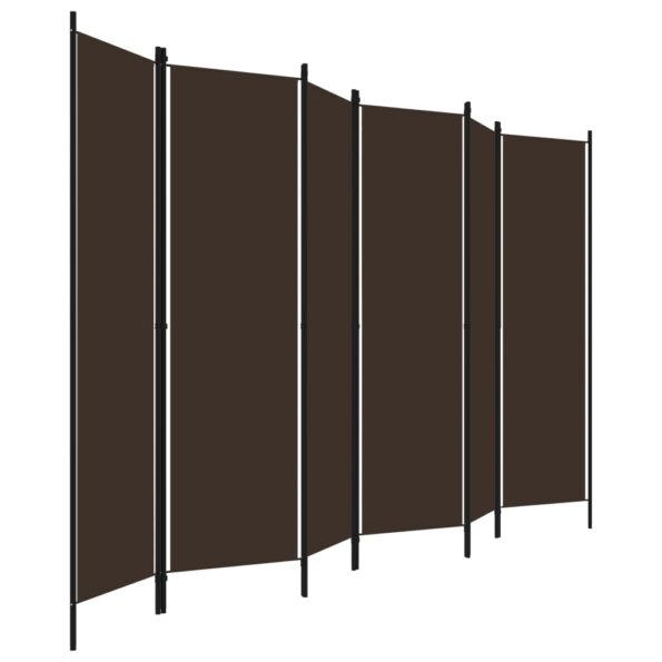 vidaXL 6-panelový paraván hnedý 300x180 cm – Obrázok 3