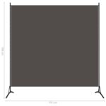 vidaXL 1-panelový paraván antracitový 175x180 cm – Obrázok 5