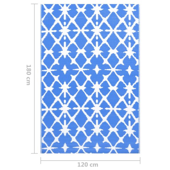 vidaXL Vonkajší koberec ARAKIL modro-biely 120x180 cm PP – Obrázok 7