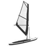 vidaXL Nafukovací Stand up paddleboard s plachtou, čierno biely – Obrázok 2