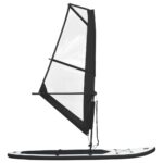 vidaXL Nafukovací Stand up paddleboard s plachtou, čierno biely – Obrázok 3