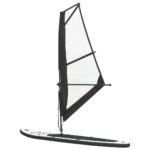 vidaXL Nafukovací Stand up paddleboard s plachtou, čierno biely – Obrázok 4