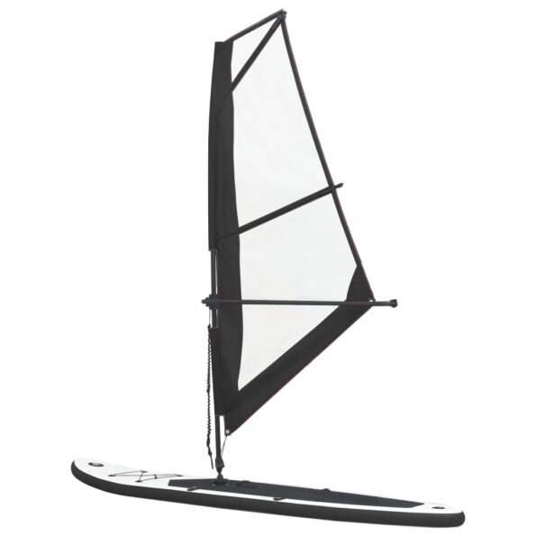 vidaXL Nafukovací Stand up paddleboard s plachtou, čierno biely – Obrázok 4