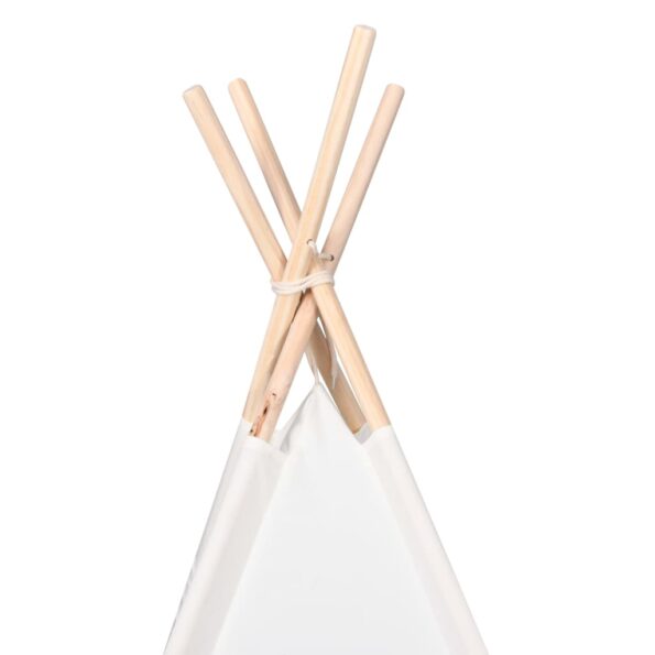vidaXL Detský stan típí s taškou biely 120x120x150 cm polyesterový – Obrázok 5